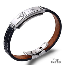 Load image into Gallery viewer, Black Leather Bracelet