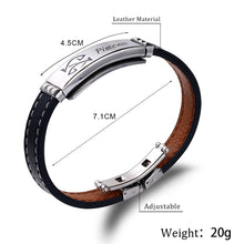Load image into Gallery viewer, Black Leather Bracelet
