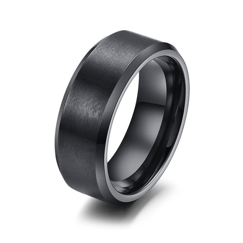 Plain Black Steel Ring