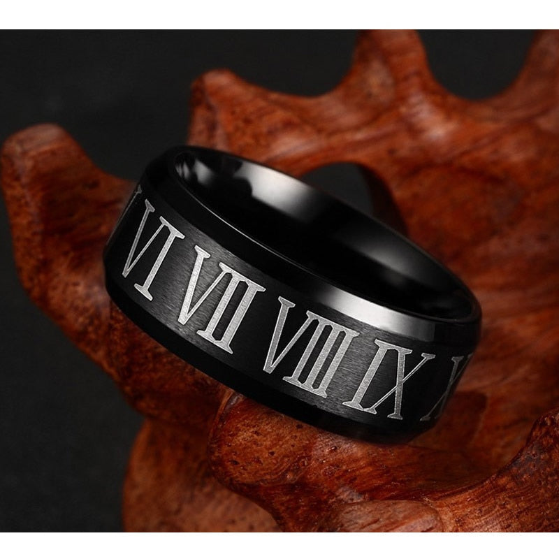 Roman Black Ring